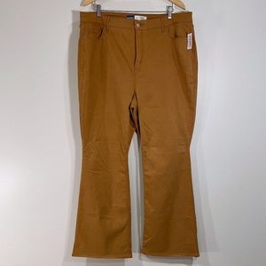 Old Navy Higher High Rise Flare Pants Brown Color Stretch Womens 20
